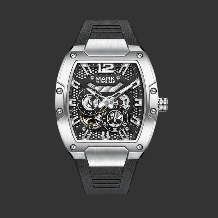 MARK FAIRWHALE Tourbillon Automatic Watch con esfera esqueletizada y detalles en verde